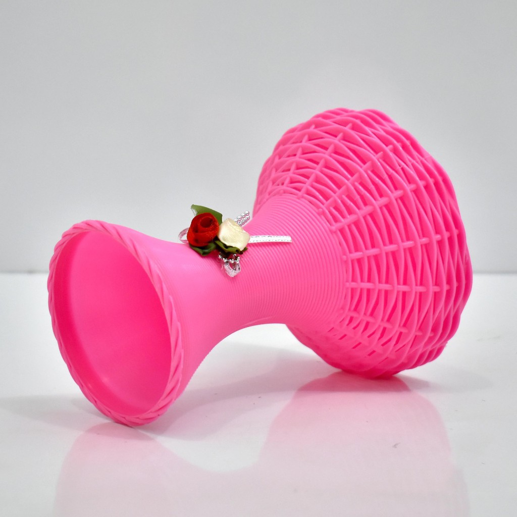 COD POT BUNGA PLASTIK VAS BUNGA PLASTIK POT BUNGA ROTTAN POT BUNGA HIASAN MEJA VAS  ROTTAN PB5014-1