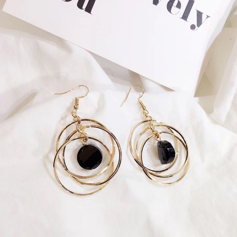 Hu Hu Hu Hu Hu Alat Bantu Pasang Kacamata♡ Anting Kait Gantung Wanita Desain Lingkaran Hollow Gaya Elegan Untuk Pestahadiah