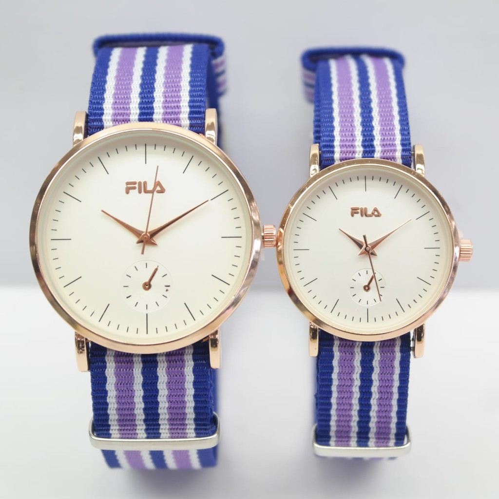 jam tangan couple pasangan tali kanvas