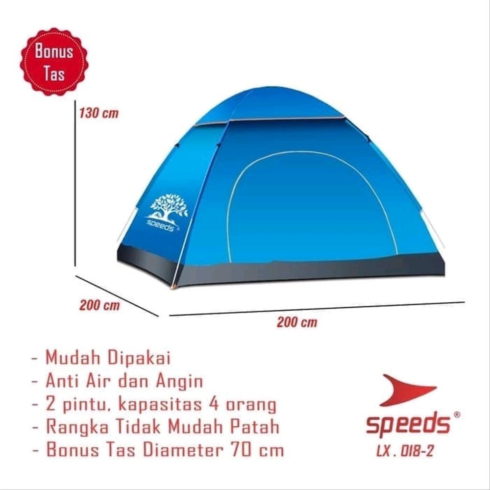 TENDA CAMPING KEMAH OUTDOOR SPEEDS ORIGINAL BESAR
