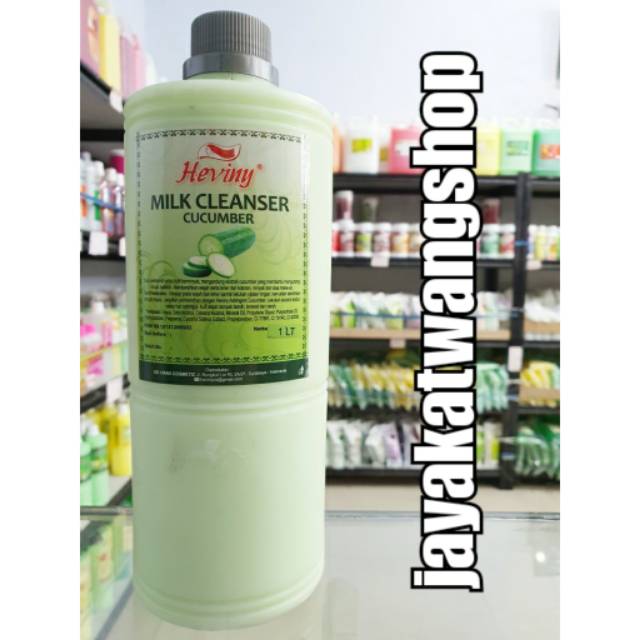 HEVINY Milk Cleanser | Susu Pembersih Botol 1 L | 1000 ML Cucumber &amp; Bengkoang