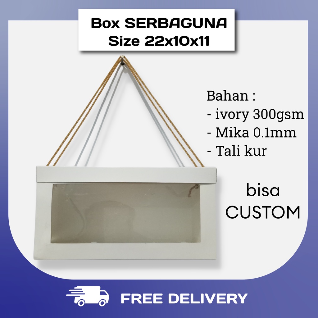 

Box Serbaguna / Box Mika Handle / Box Tali / Box Makanan / Box Hampers / Dus Cake / Kardus Serbaguna (SATUAN)