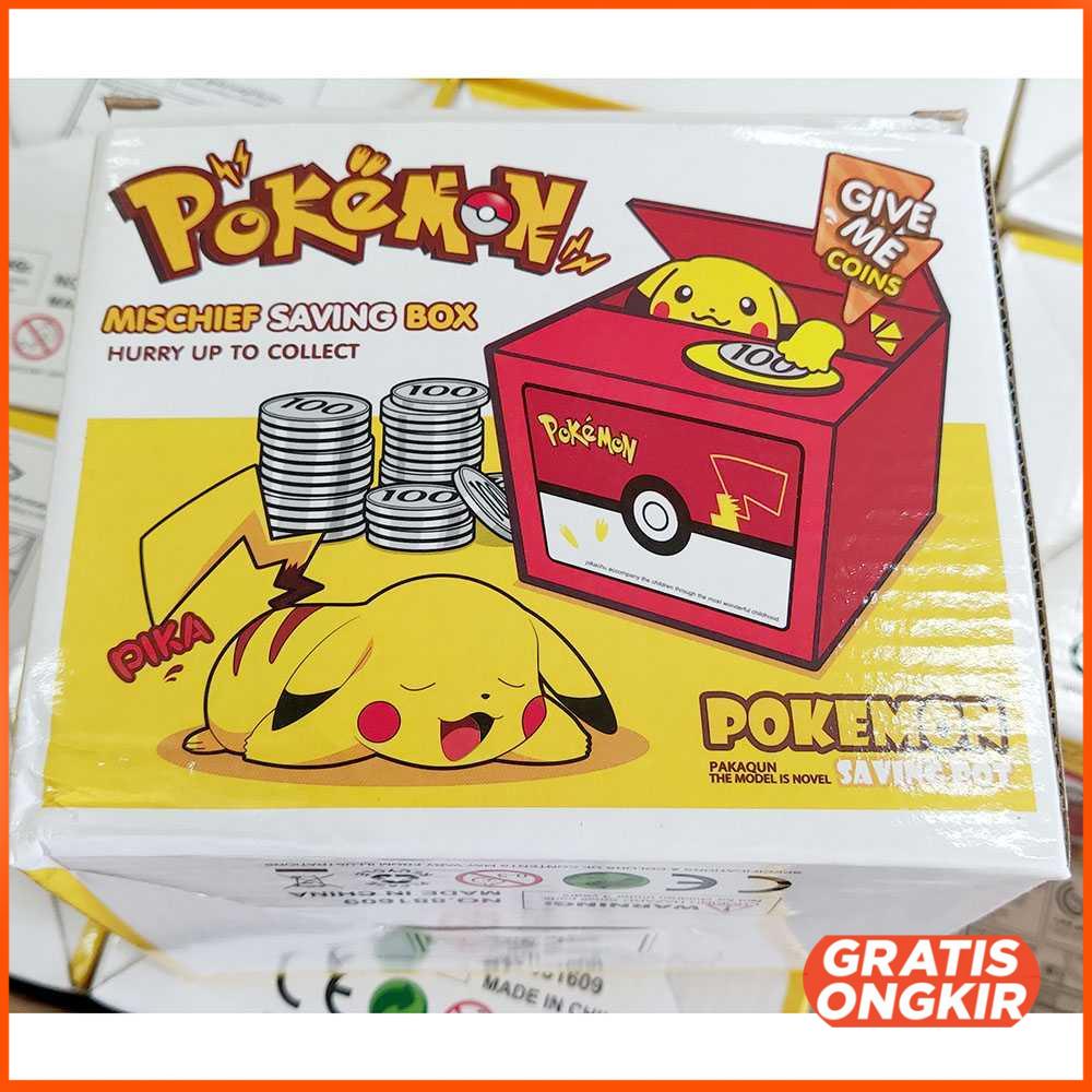 Celengan Kucing Lucu Steal Money Piggy Bank Model Pikachu - T17