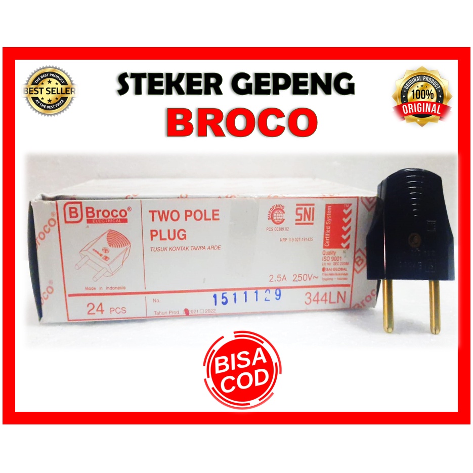 Steker Gepeng Broco Hitam