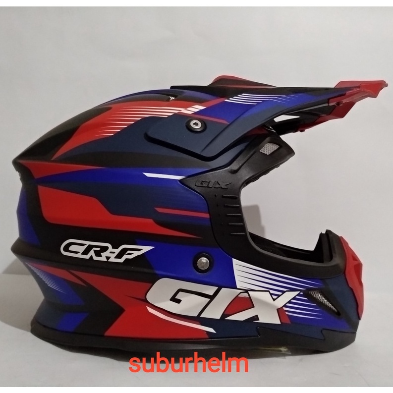 HELM  GIX  CROSS  CR-F   BLACK  RED    DOFF  DAN  GLOSSY   SNI
