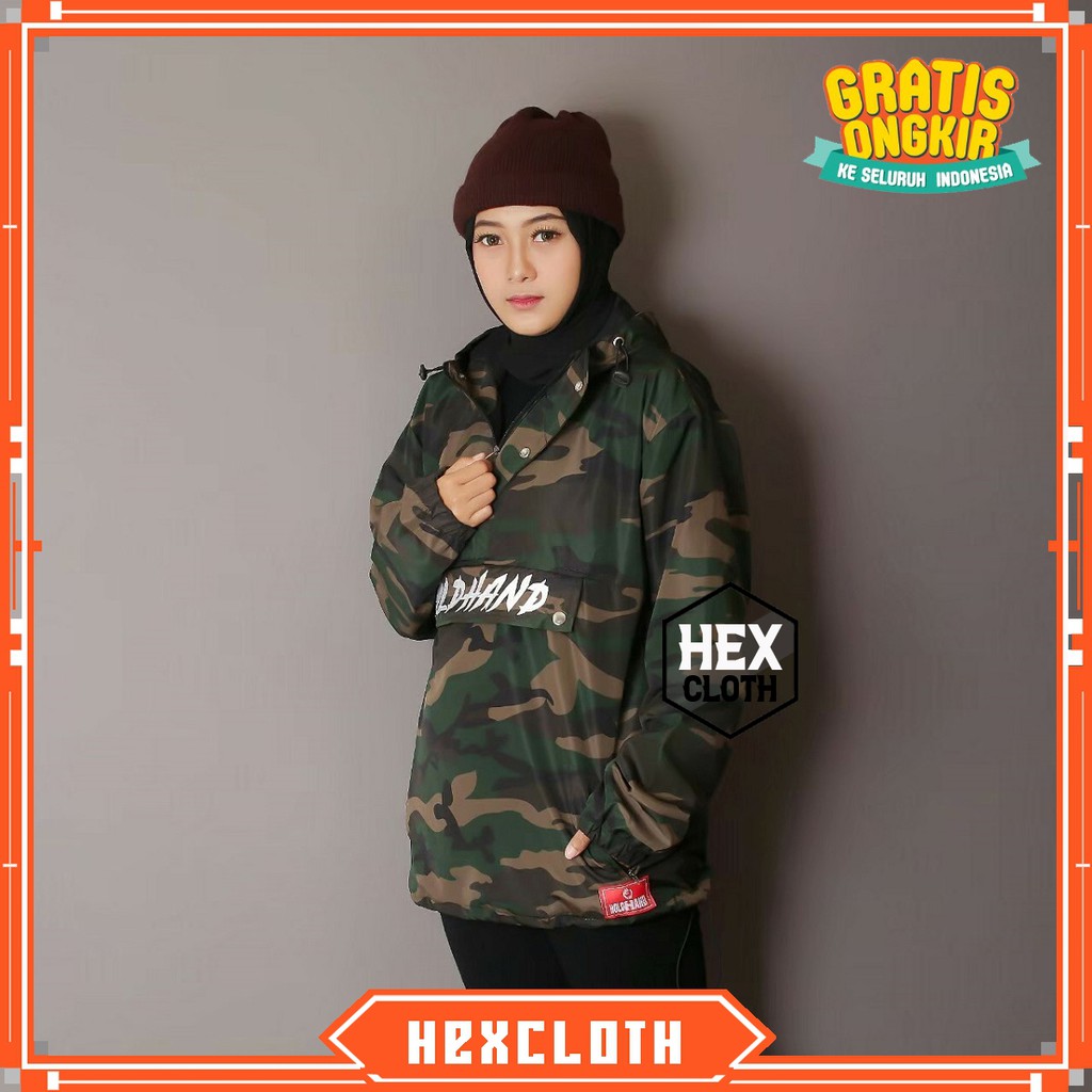 Jaket Taslan Cagoule Cewe Army Holdhand