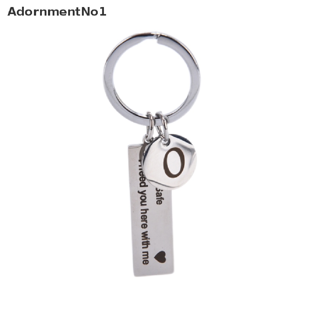 (AdornmentNo1) 1pc Gantungan Kunci Stainless Steel Motif Inisial Huruf Drive Safe