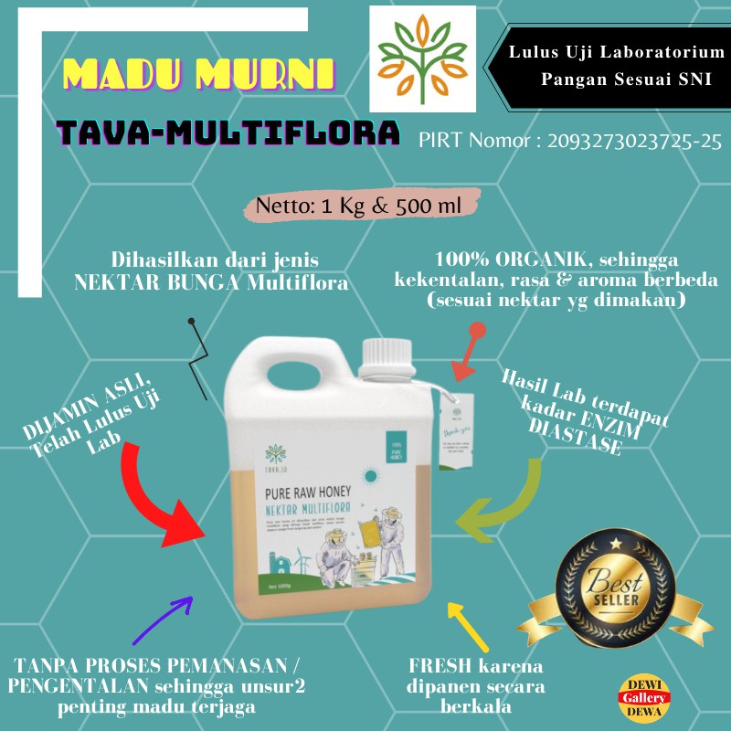 

Madu Murni TAVA Organik pure honey Multiflora Minuman Kesehatan Herbal Anti Virus Premium Original