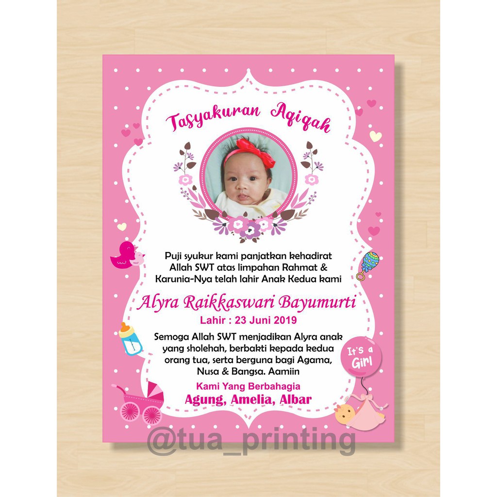 40+ Desain Kartu Ucapan Aqiqah Kosong Pics