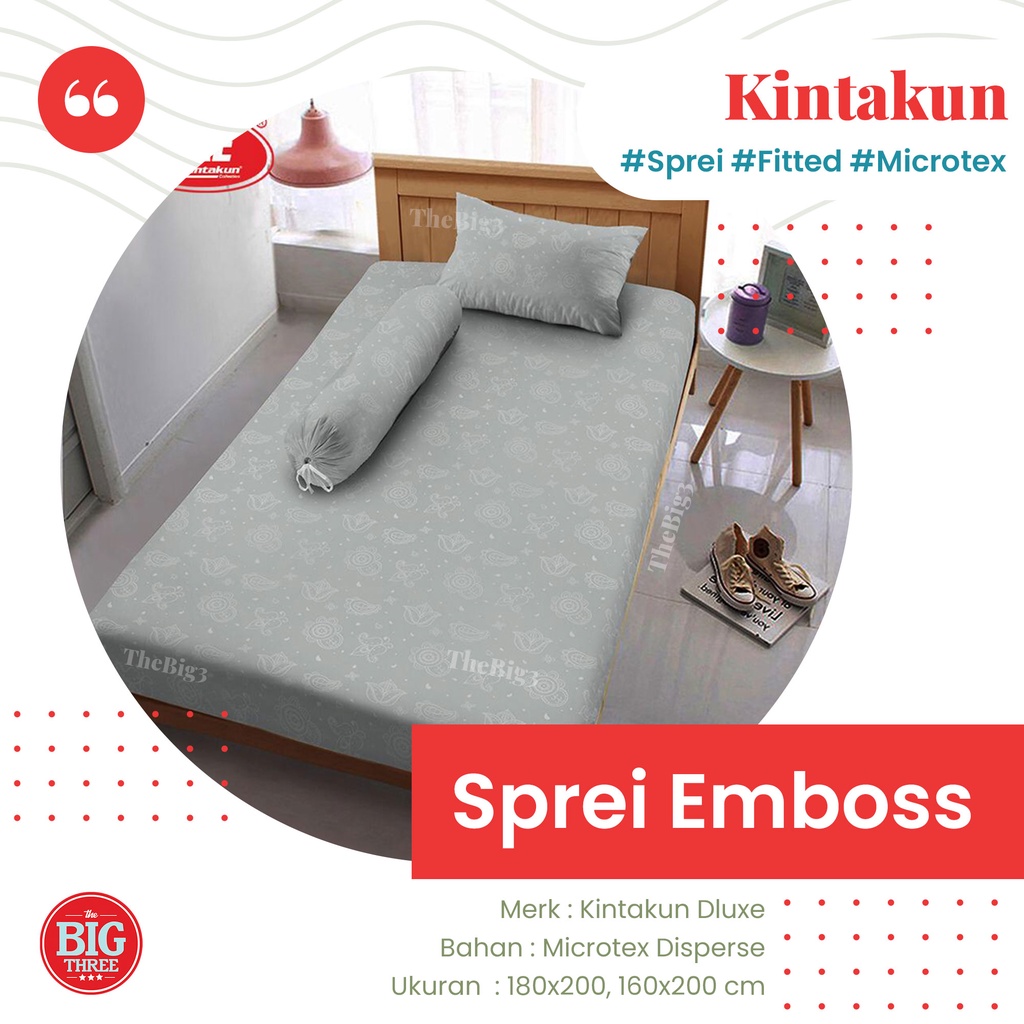 Kintakun Sprei 120x200 navy merah hijau ungu pink putih hijau abu coklat Anemone Biscotti Ivy Lavender Northern Snorlax  - 120 T20 Polos Emboss Embos SP TBT