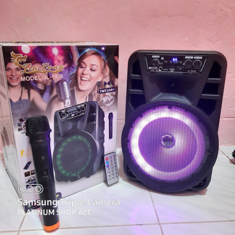 Speaker Bluetooth 8 Inchi Jl1938 Bonus Mic Wireless/Salon Aktif Radio Fm/Speaker Aktif Portable 8inc