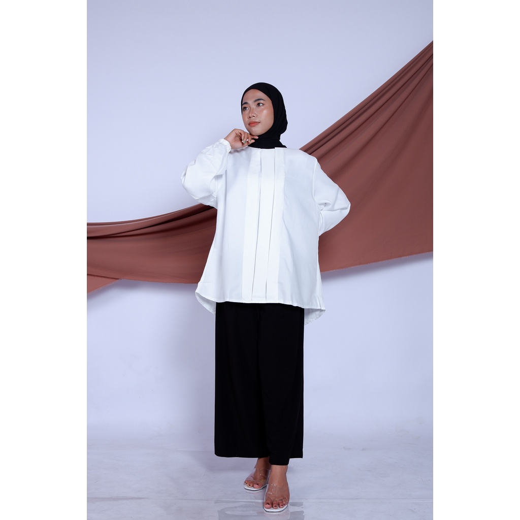 HDCLOTH Ruby Blouse Jumbo - ATASAN BLOUSE PUTIH JUMBO LD120CM HD0755