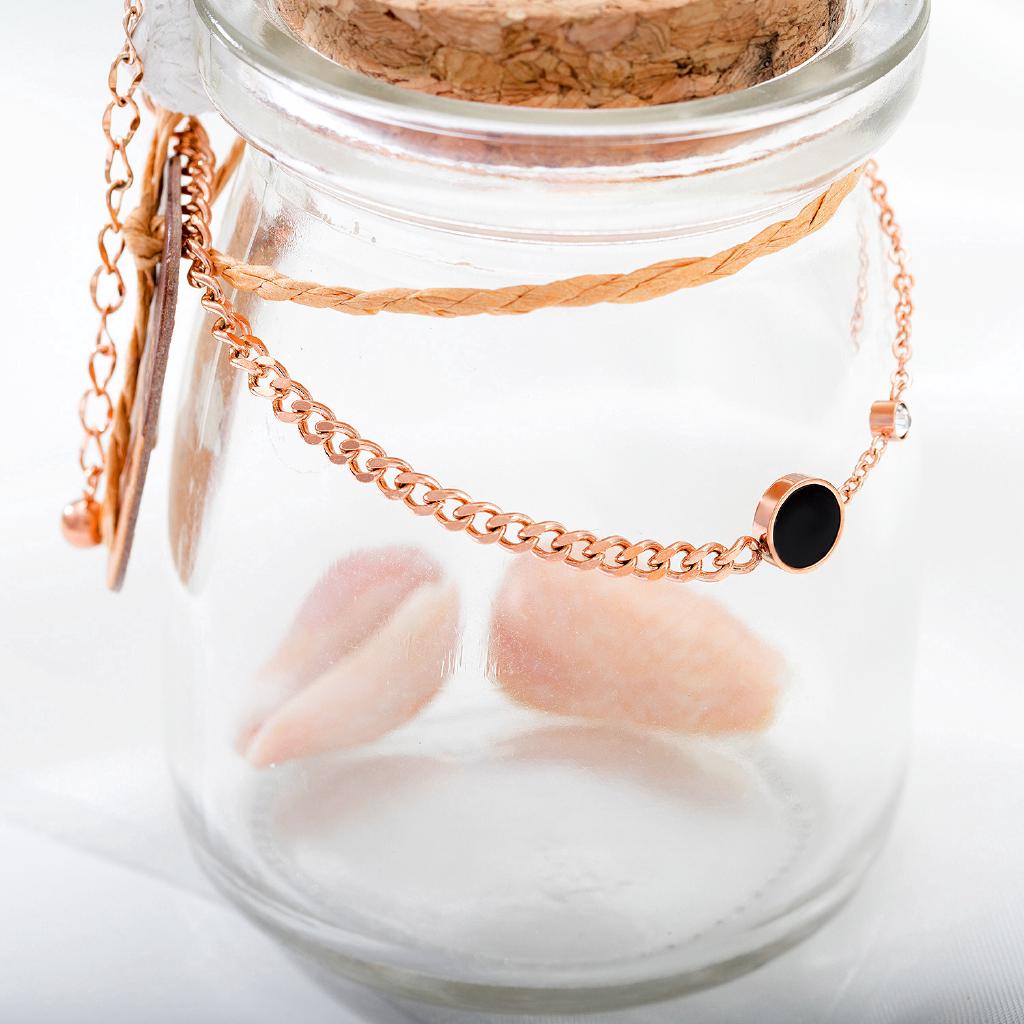 Gelang Kaki Bahan Baja Titanium Warna Rose Gold untuk Gelang Kaki Bahan Baja Titanium Warna Rose Gold untuk