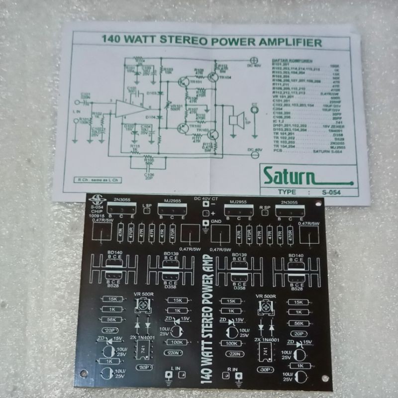 PCB Power Amplifier Stereo 140 Watt