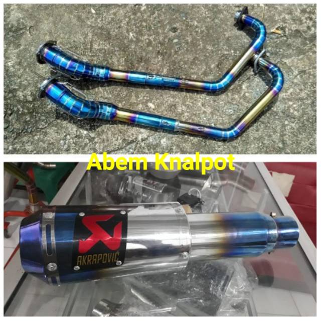 Knalpot Satria fu blue akrapovic