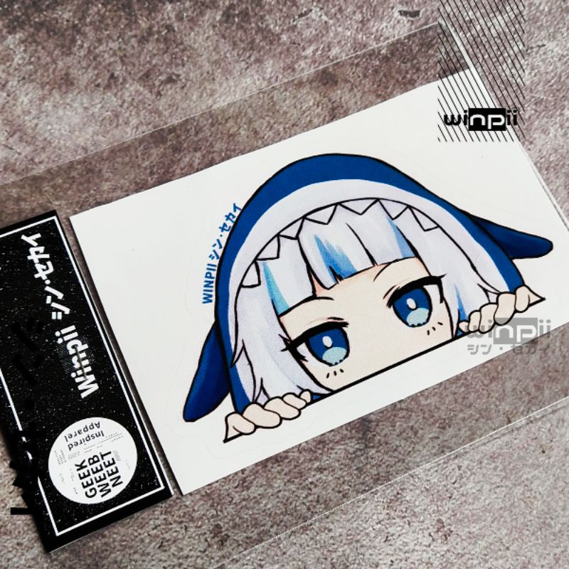 

Stiker Ngintip / Peeking Sticker Gawr Gura Vtuber Hololive