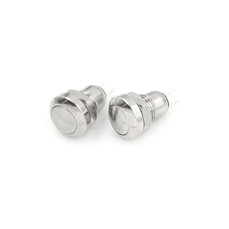 &lt; E2id &amp; &gt; 2pcs Tombol Tekan Momentary Micro 2Pin 8mm Anti Air Bahan Metal