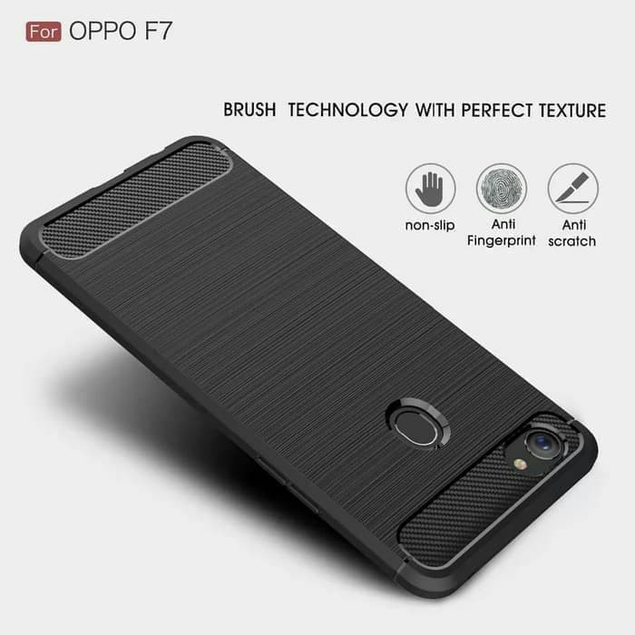Ready Oppo F7 Carbon Slim Case Oppo F7 Case Matte Dof Rugged Oppo F7