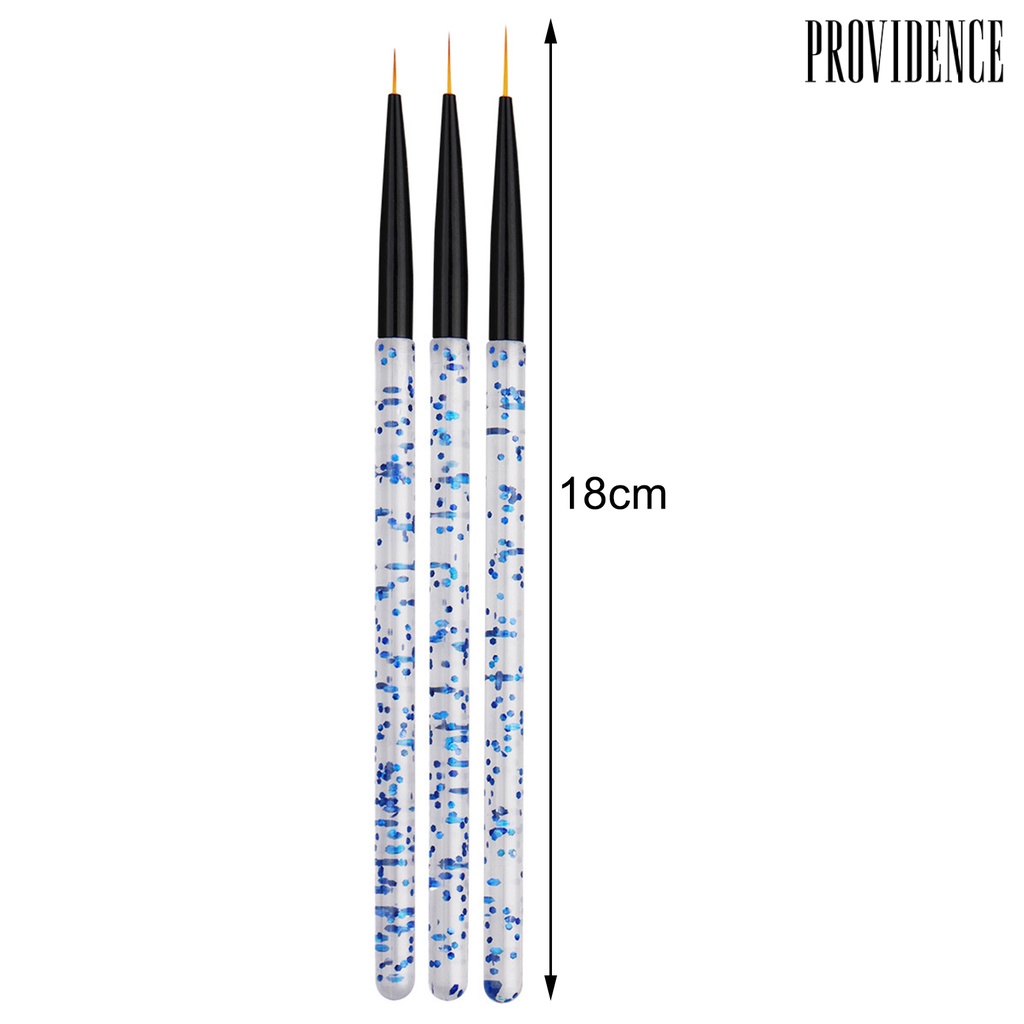 Providence 3Pcs Nail Art Liner Brushes Non-deformation Non-corroding Nail Supplies UV Gel Painting Acrylic Liner Brushes for Salon