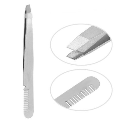 1 Pc Eyelash Comb Tweezers Stainless Steel Anti-Static Non-Magnetic Professional Pincet Lashes Extension Tweezers Makeup Tools