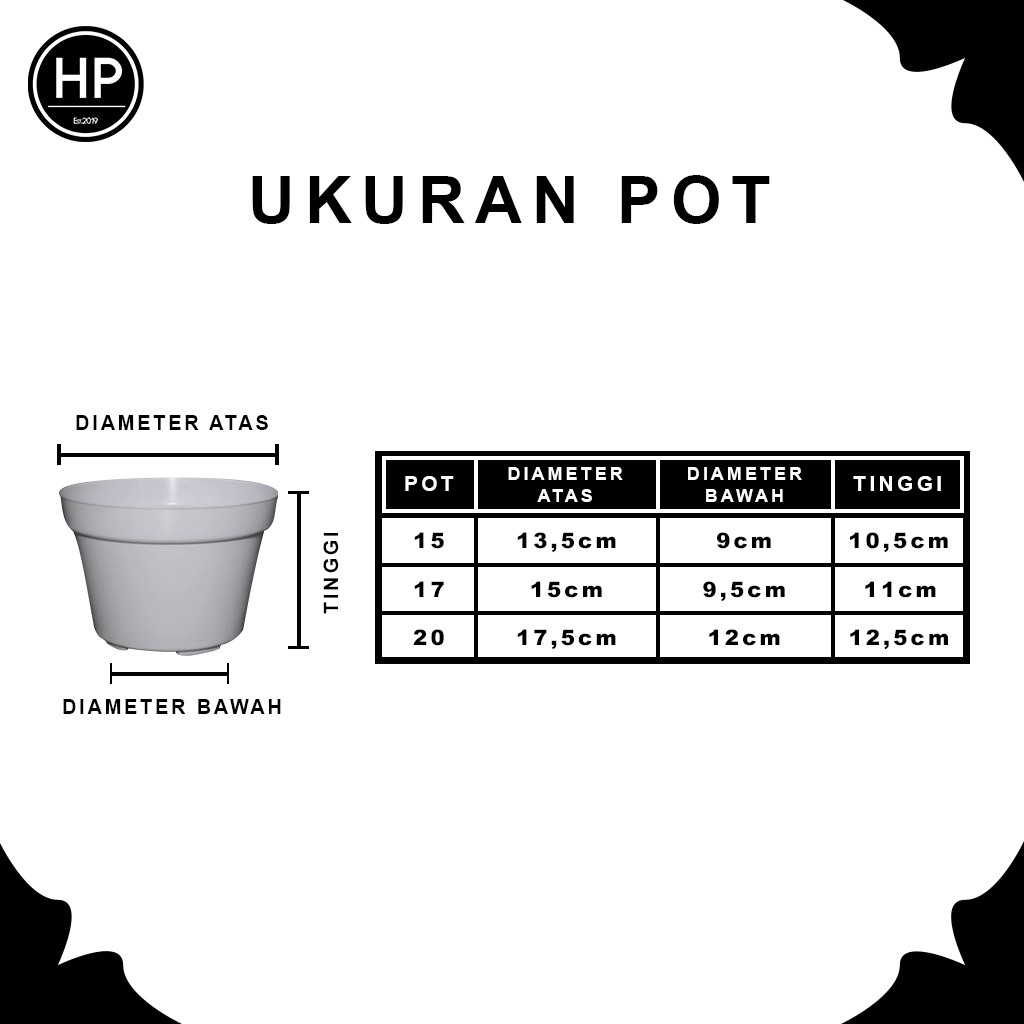 HPP - COD -POT TANAMAN PUTIH /POT 15-20 /POT PUTIH/POT WARNA/POT TANAMAN POLOS/POT PEMBIBITAN TANAMAN