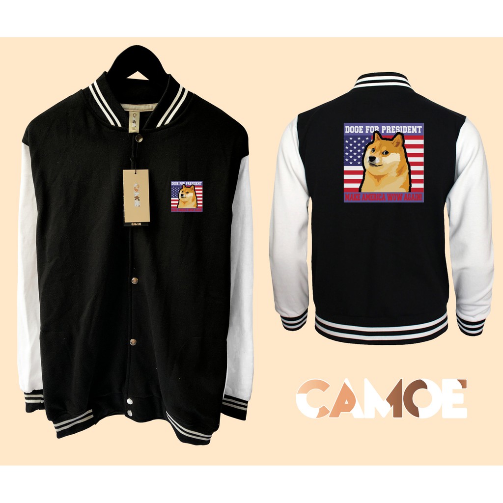 jaket varsity doge for USA amerika doggy president
