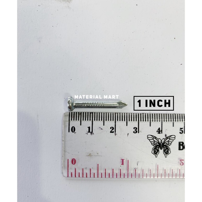 Paku Beton Marabu 1 Inch | Paku Beton Putih Galvanis 1&quot; | Paku 2,5 CM | Material Mart