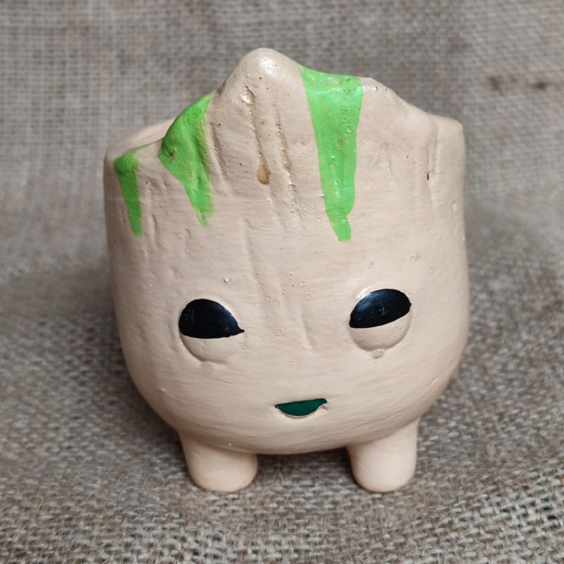 Pot terracotta baby groot kaktus 6cm pot gerabah lucu