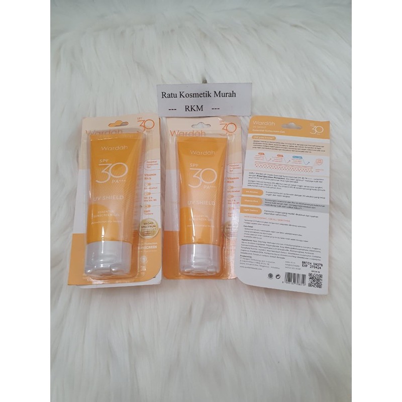 Wardah Sun Care Sunscreen Gel SPF 30 | Kemasan Baru UV Shield Essential Gel SPF 30 PA+++ Sunblock