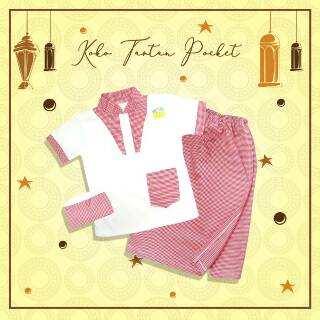  Baju  Koko  Bayi  Vinata Tartan Pocket setelan Koko  Anak 