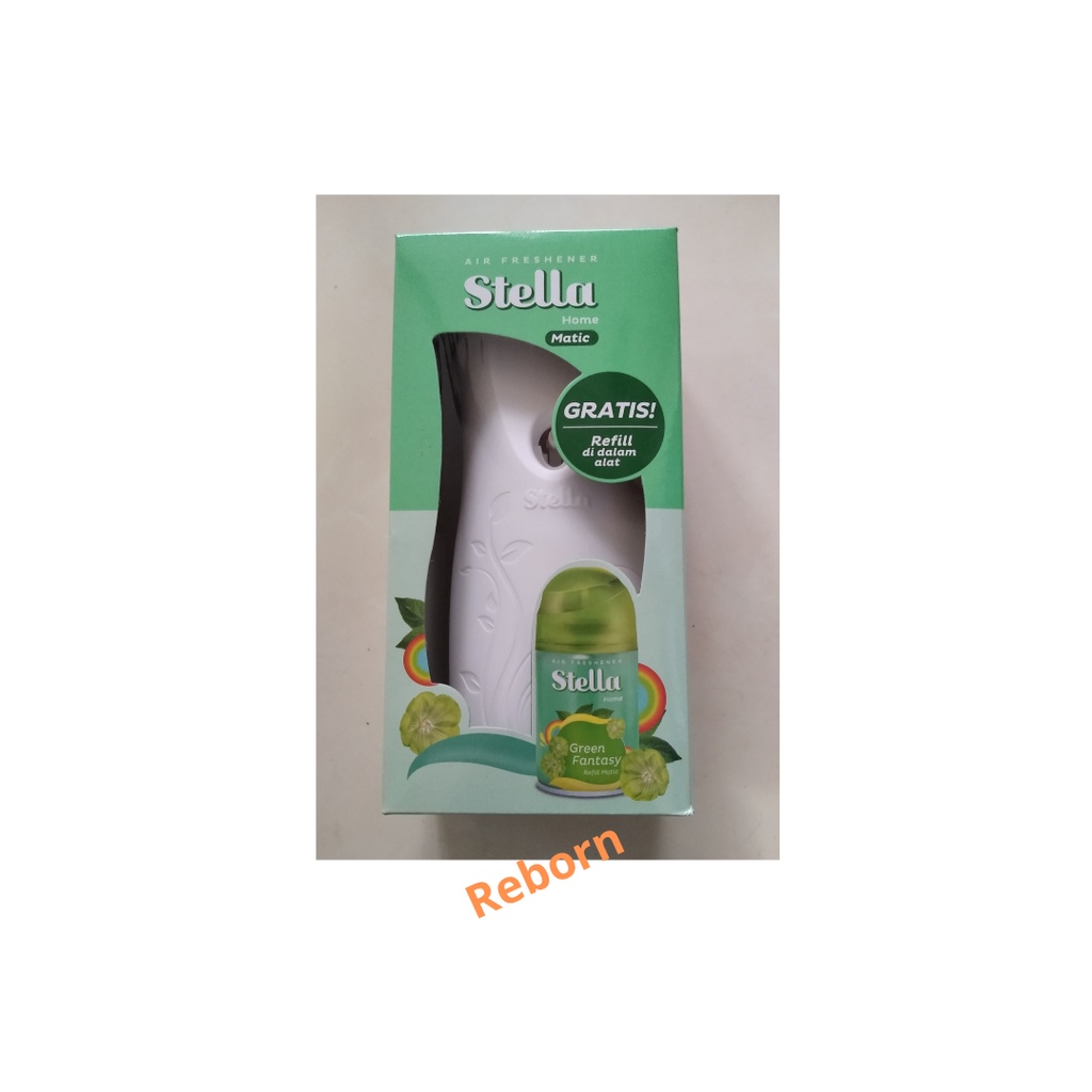 Stella Matic Green Fantasy pengharum ruangan set dispenser (Alat+Refill+Batre)