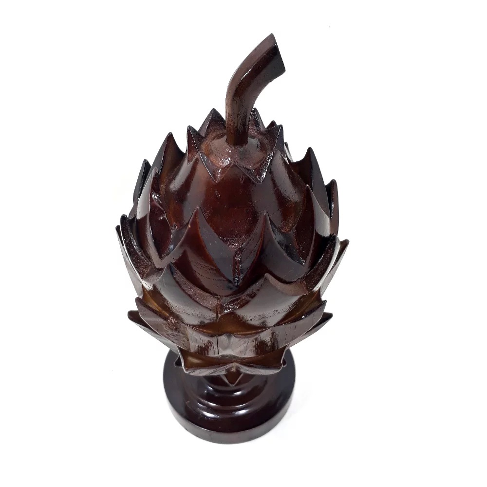 Toples Tempat Permen Model Buah Naga Ukir Kayu Jati