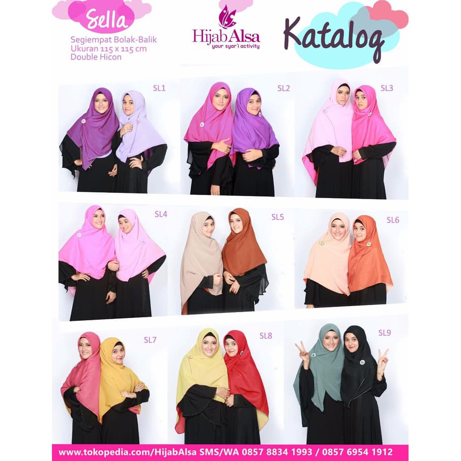 Hijab Alsa Jilbab Bolak-Balik 2 Warna Jilbab Syar'-i Terbaru Modern TOP - Ungu Tua Laven