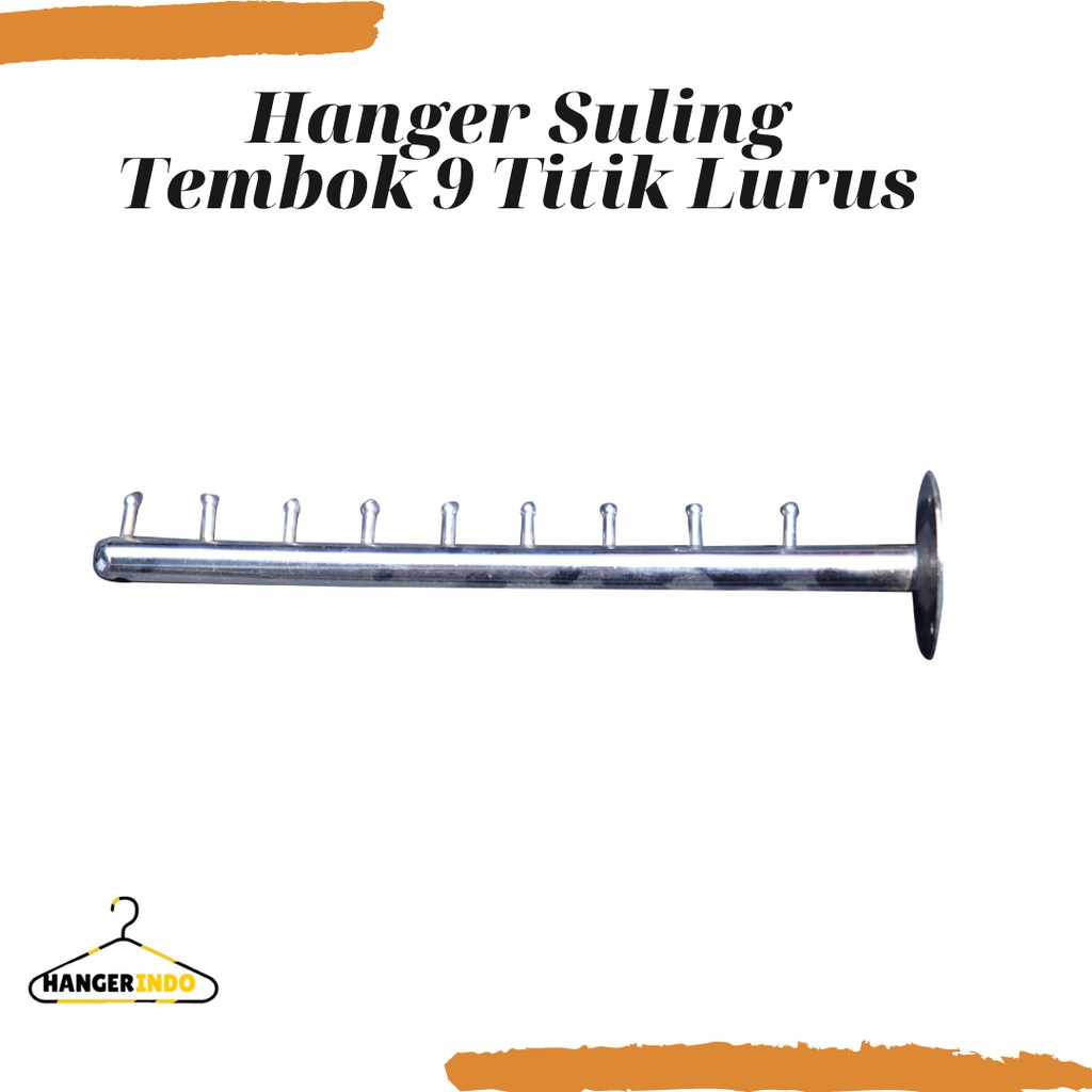 Hanger Suling Tembok 9 Titik Lurus | Gantungan Hanger Baju | Gantungan Baju Toko Murah