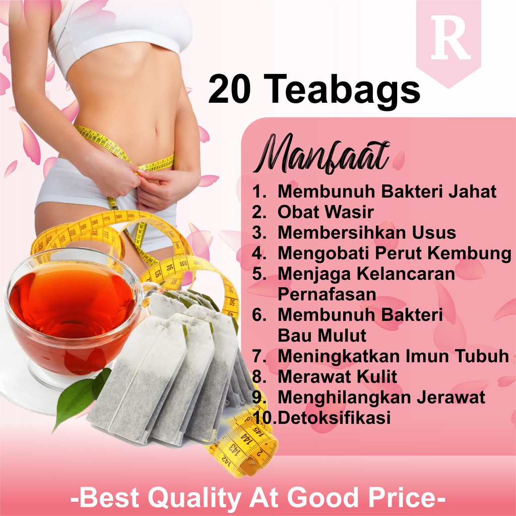 PELANGSING ALAMI AMAN ! Teh Celup Daun Jati Cina Herbal Diet dan Peluntur Lemak &amp; Detox 20 BAGS