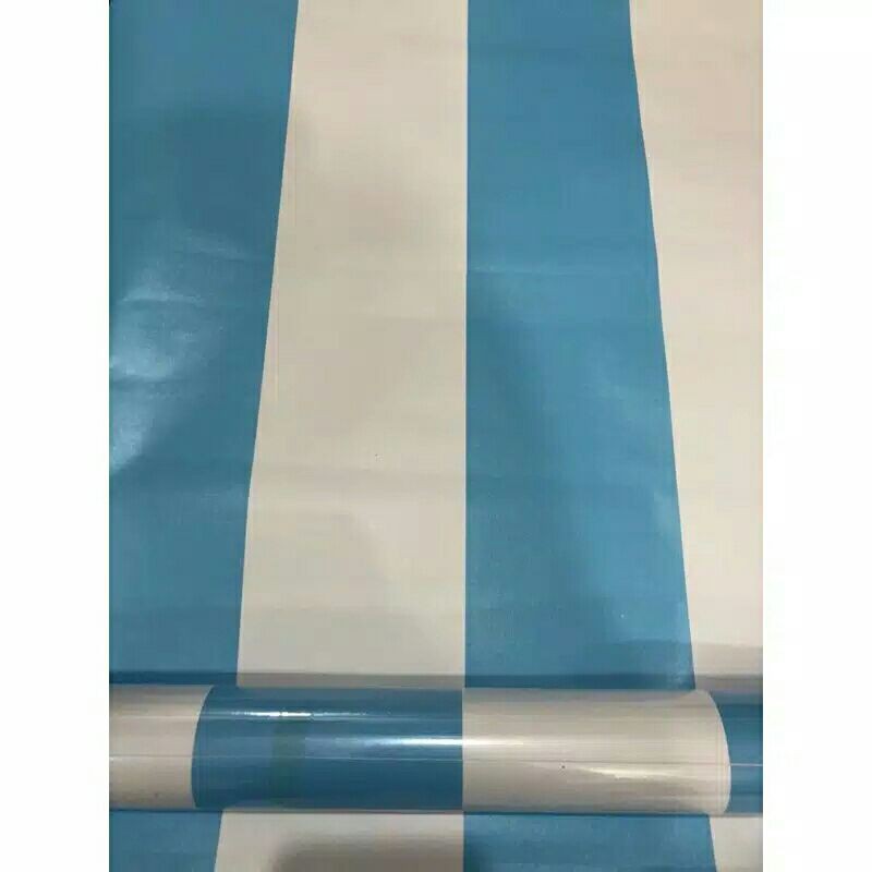 wallpaper sticker salur biru putih