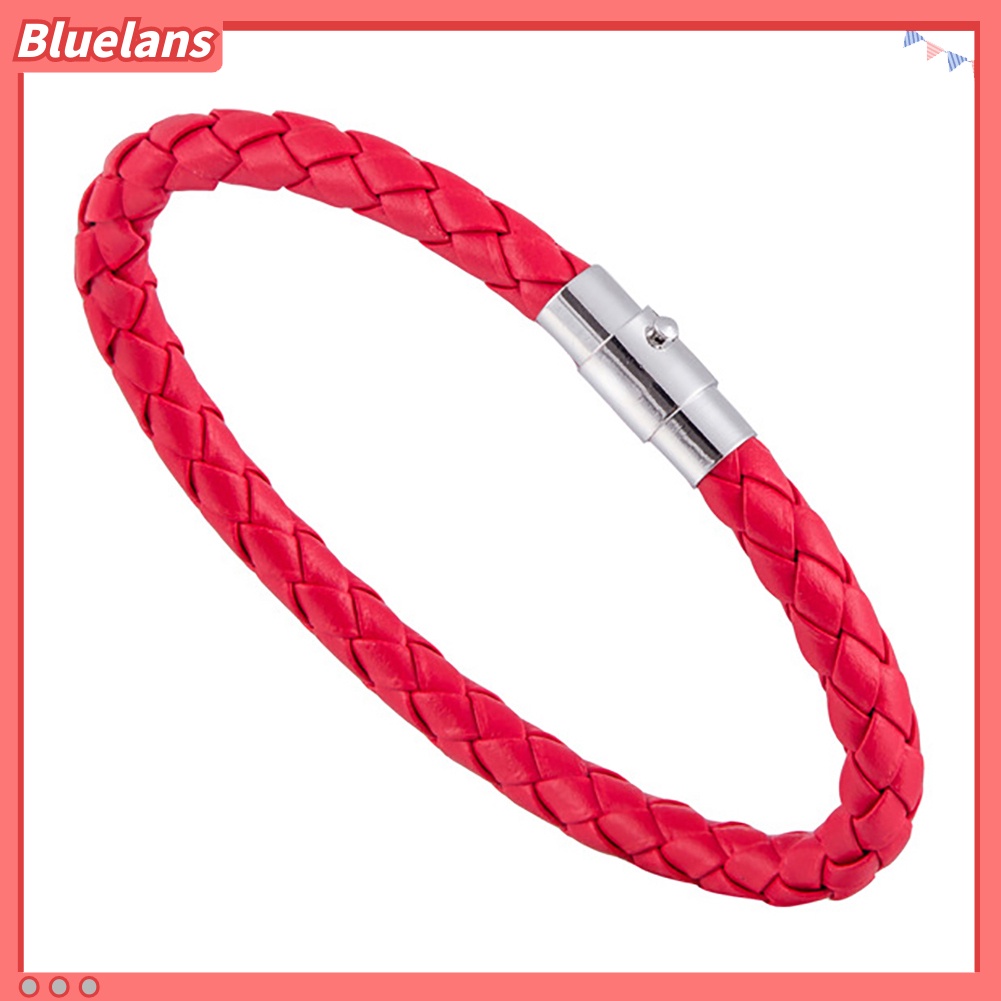 Bluelans Women Fashion Leather Rope Braided Buckle Bracelet Bangle Wrap Jewelry Gift