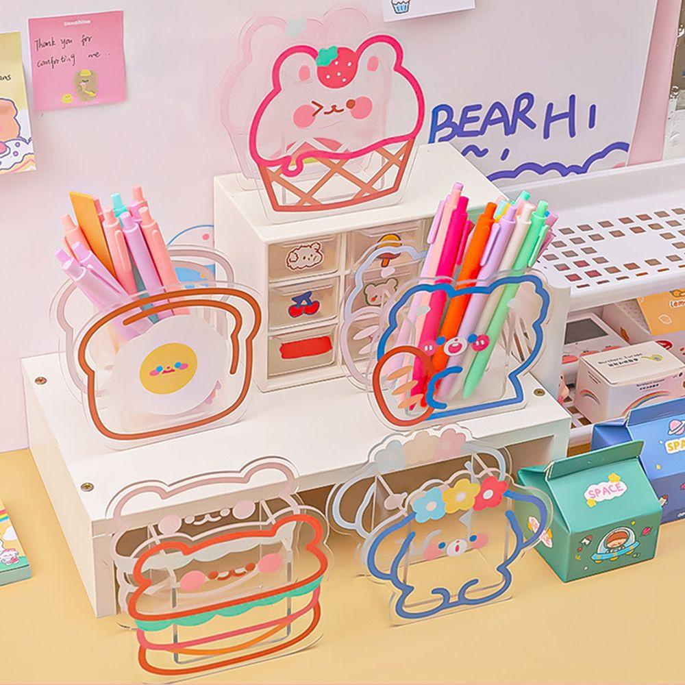 Nanas Akrilik Tempat Pulpen Lucu Bunny Box Coaster Klip Penyimpanan Kosmetik Kreatif Desktop Organizer