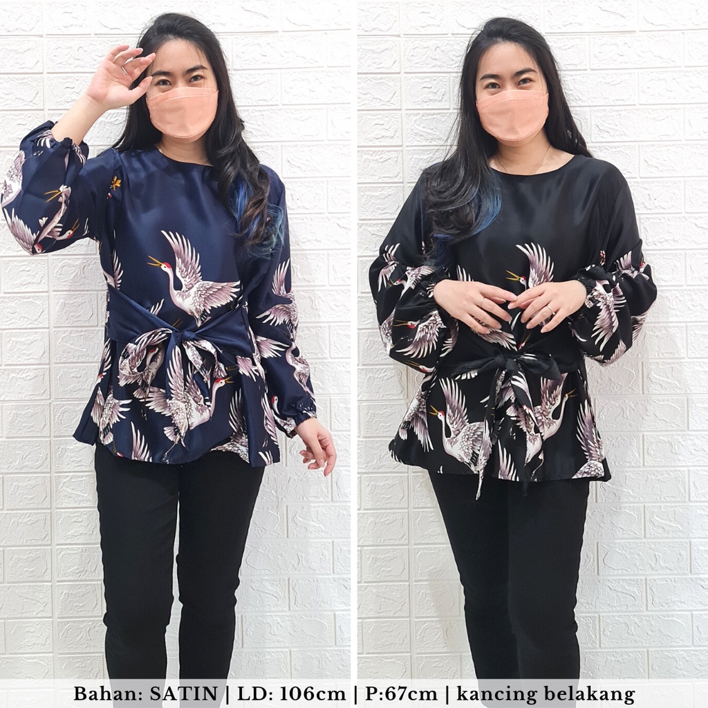 1190 blouse bird lengan baloon