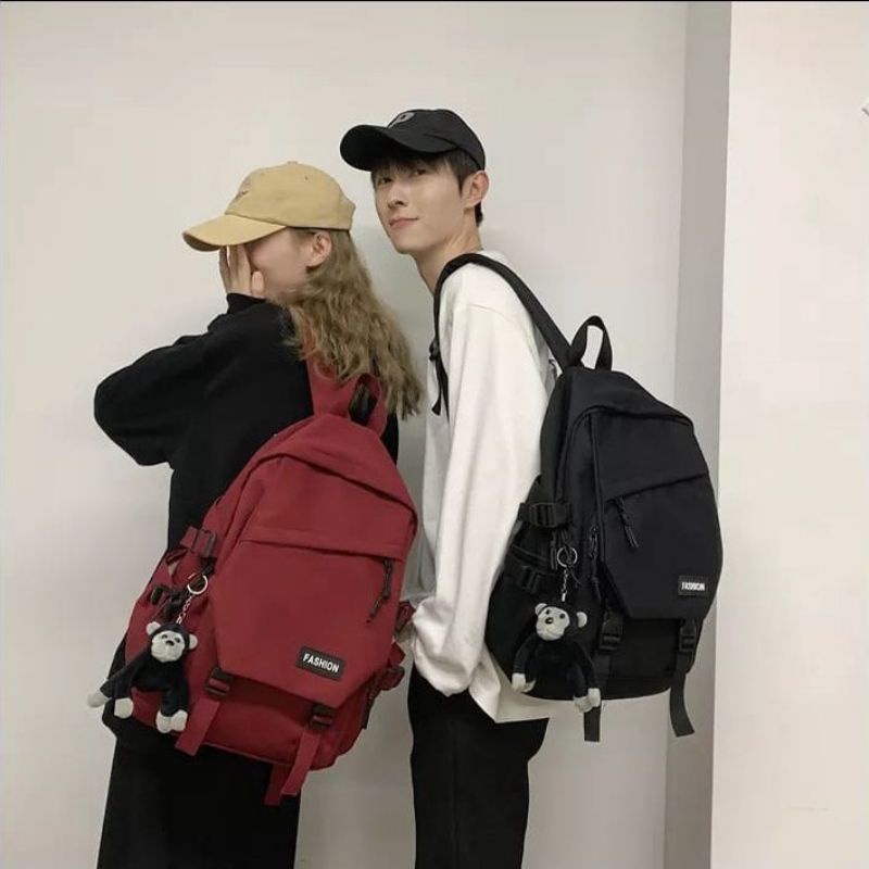 Tas Ransel Pria Wanita Tas Sekolah Tas Punggung Gendong pria Wanita Korea Style Tas Backpack Kerja Sekolah Kuliah Model Fashion Korea Trendi Tas Kanvas Tas Backpack Fashion Multifungsi