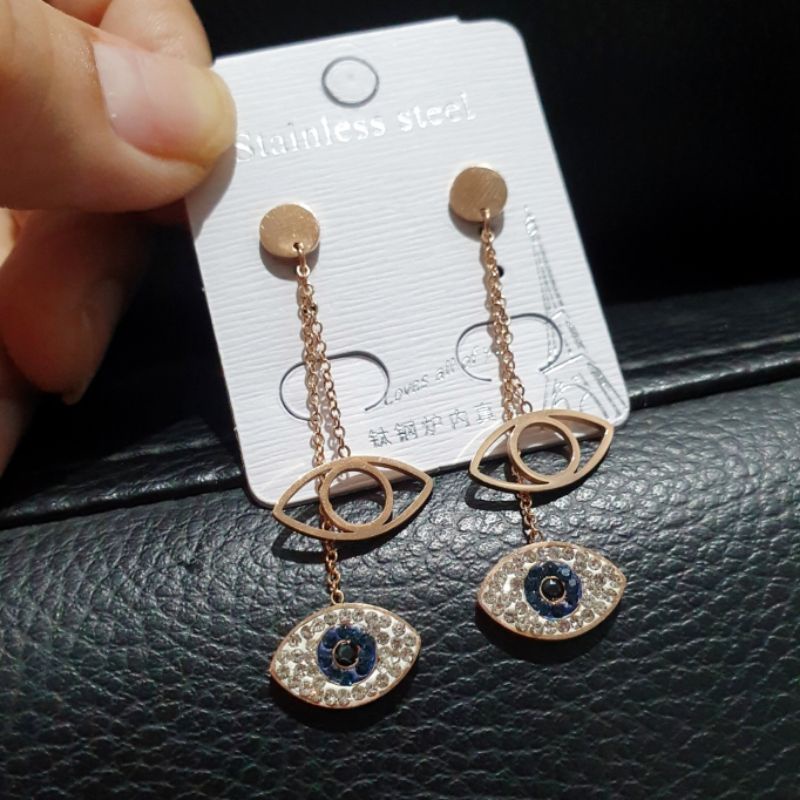 Anting Titanium Asli Rosegold Premium Quality Anti Karat Earring Stainless Steel ori t02201