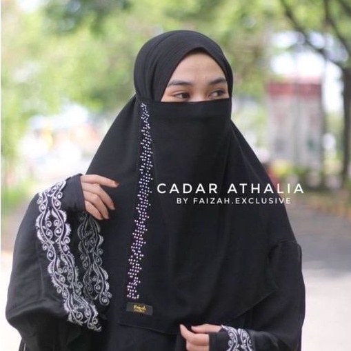 CADAR TALI ATHALIA TUTUP CADAR NIQAB NIQOB BANDANA CADAR TEMBORO by faizah exclusive