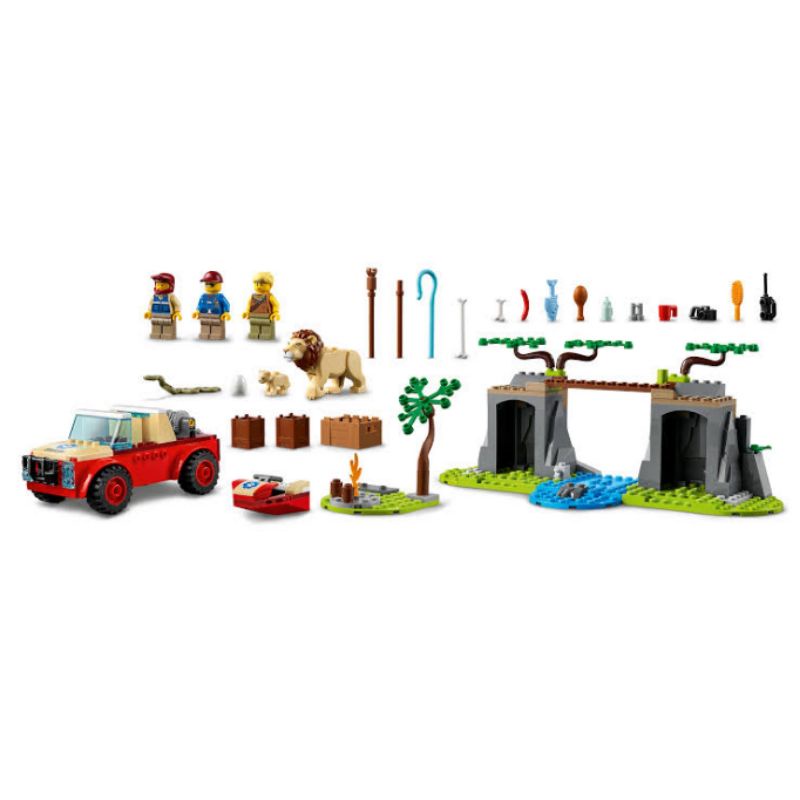 ori original lego city 60301 wildlife rescue off roader lion brick bricks block blocks balok mainan anak laki cowok cewek perempuan pasang memasang hadiah kado ultah toy gift pack set zoo kebun satwa alam liar montessori review model kit safari