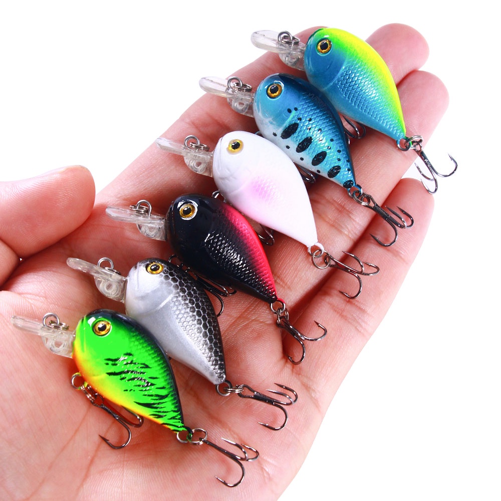 Hengjia 1PCS Umpan Pancing Mini Minnow Fishing Lure Wobblers 3.8g/5.5g/7.5g Umpan Keras Buatan Plastik Crankbait Jerkbait 3model Bass Baits Tackle