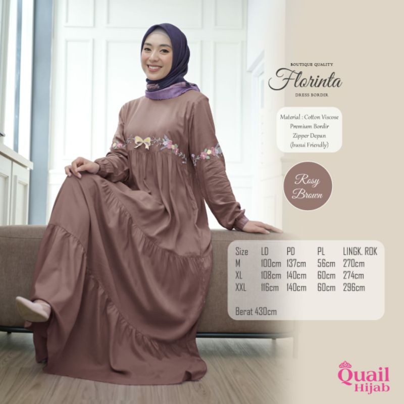Dress Bordir Florinta Original Quail