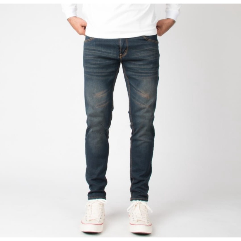 pull n bear jeans skinny pria stretch / celana pensil pria