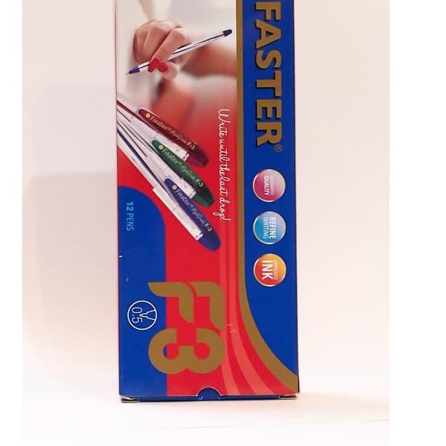 

Limited - Faster Ballpoint/ Pulpen F3, 0.5mm isi 12 pcs- Black and Blue ,.