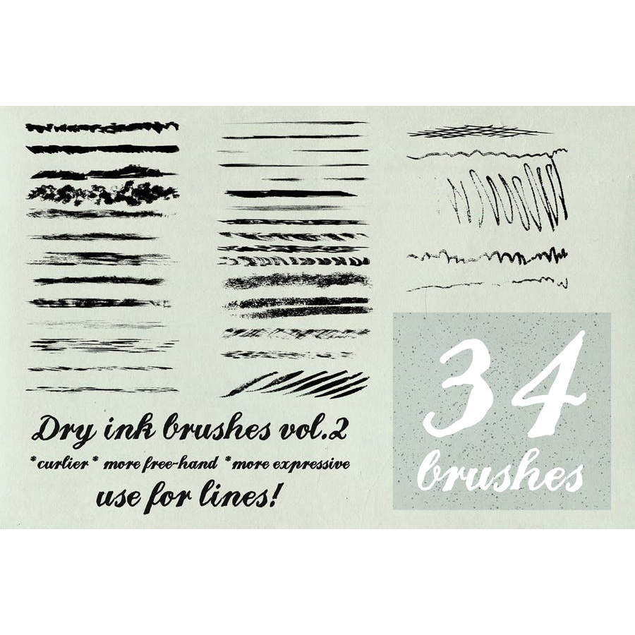 Dry Ink Brushes For Illustrator Vol 2