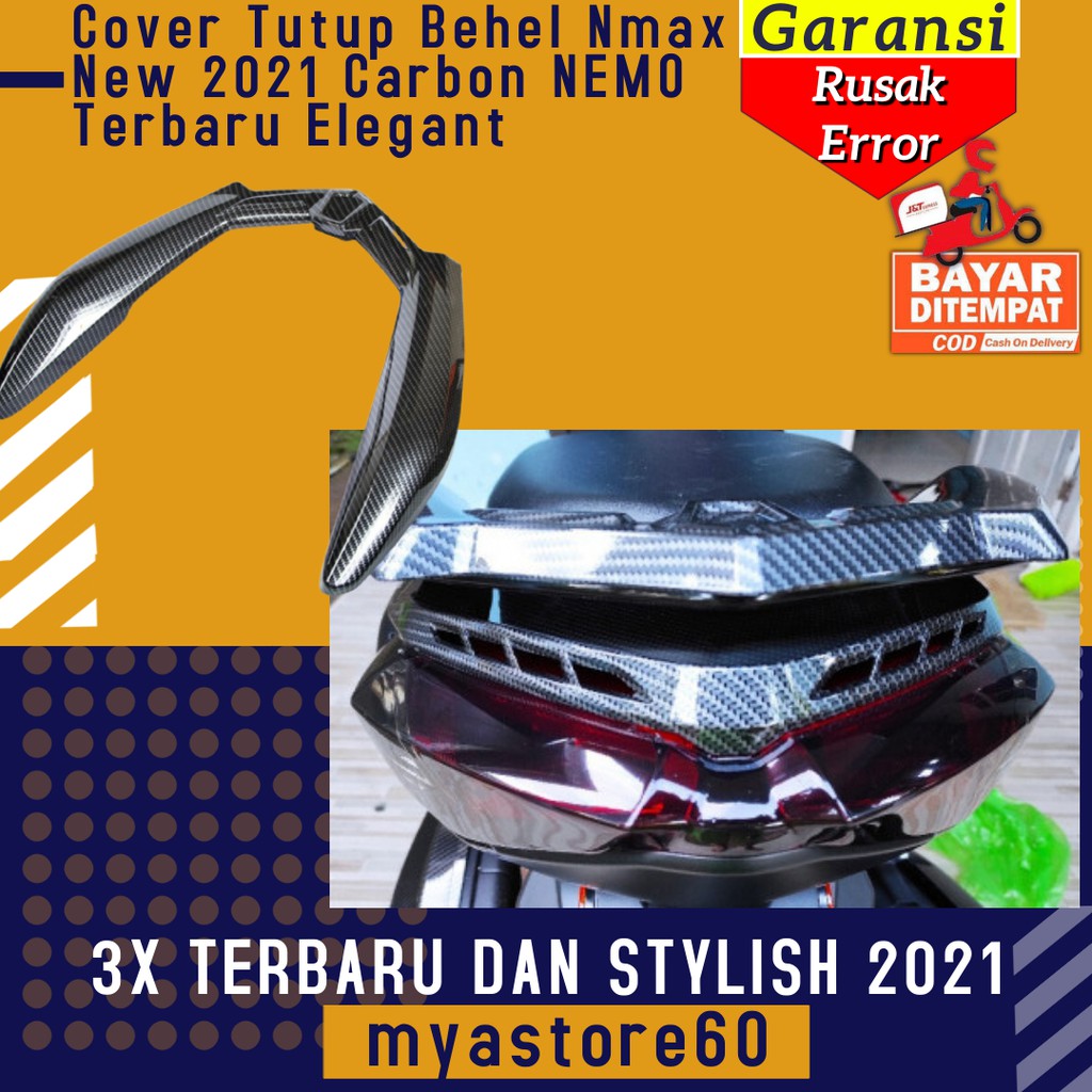 Cover Tutup Behel Atas lampu Aksesoris Variasi Yamaha Nmax N max New 2021 Carbon Karbon NEMO