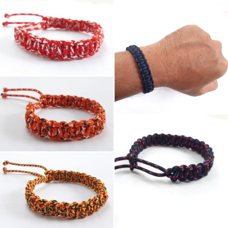 Gelang Tali Simple Knot Prusik/Paracord Sliding Full Colour | Gelang Tali